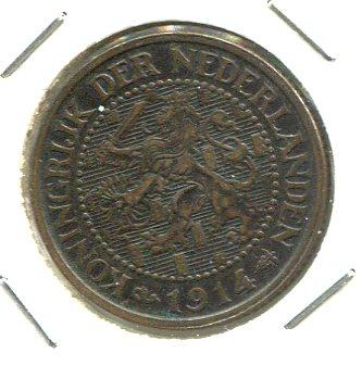 NETHERLANDS 1914 2 1/2 CENTS