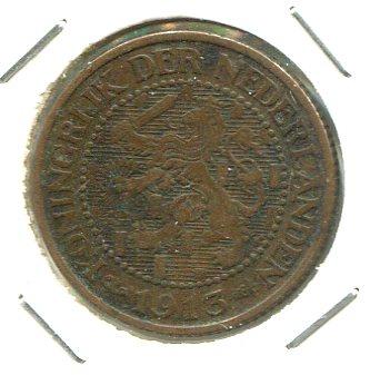 NETHERLANDS 1913 2 1/2 CENTS