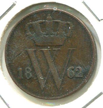 NETHERLANDS 1862 CENT