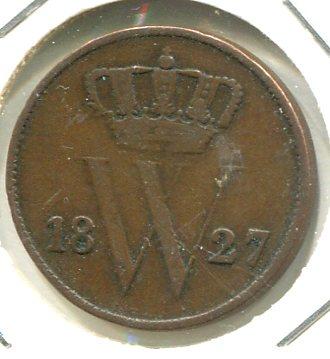 NETHERLANDS 1827B CENT