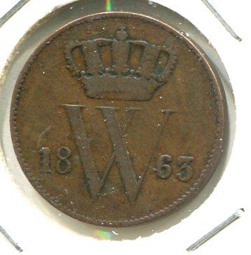 NETHERLANDS 1863 CENT