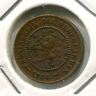 NETHERLANDS 1884 1/2 CENT