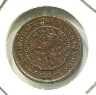 NETHERLANDS 1886 1/2 CENT RARE