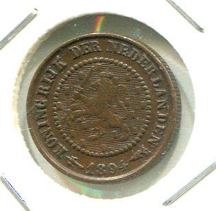 NETHERLANDS 1894 1/2 CENT (03)