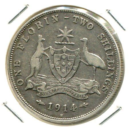 AUSTRALIA 1914H FLORIN