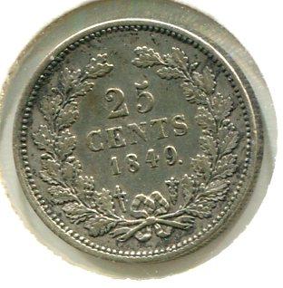 NETHERLANDS 1849 25 CENTS