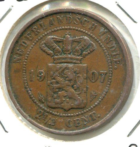 NETHERLAND INDIES 1907 2 1/2 CENTS SCARCE