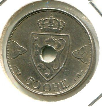 NORWAY 1922 50 ORE