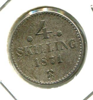 NORWAY 1871 4 SKILLING