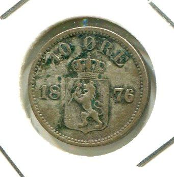 NORWAY 1876 10 ORE