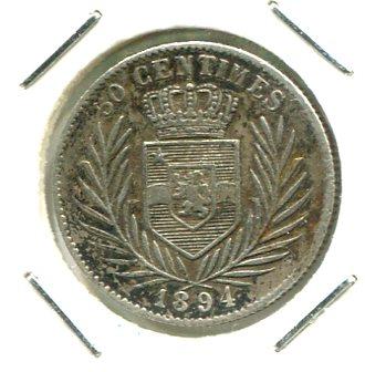 BELGIAN CONGO 1894 50 CENTS