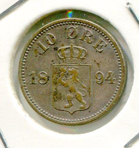 NORWAY 1894 10 ORE (02)