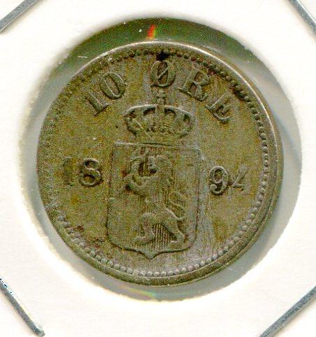 NORWAY 1894 10 ORE (03)