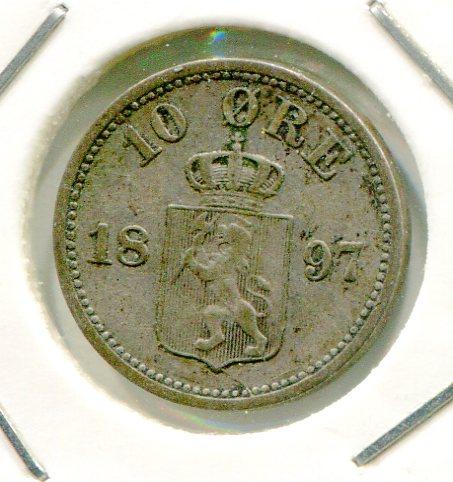 NORWAY 1897 10 ORE