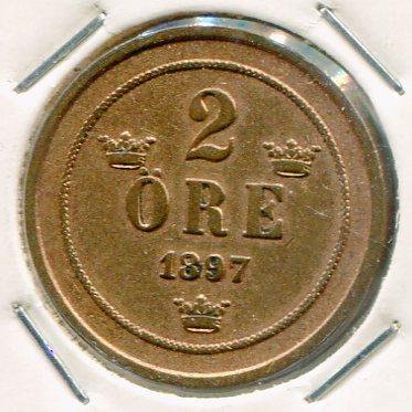 SWEDEN 1897 2 ORE