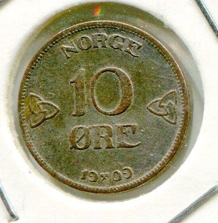 NORWAY 1909 10 ORE