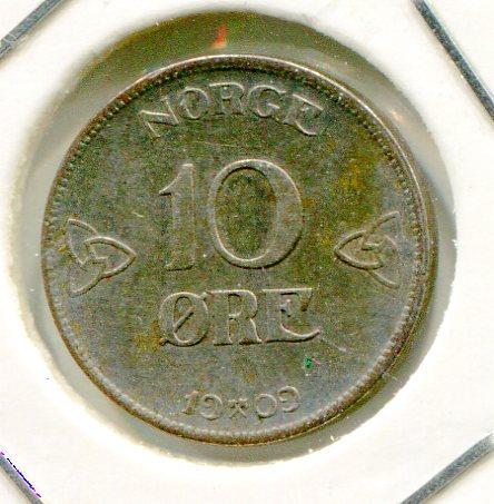 NORWAY 1909 10 ORE (02)