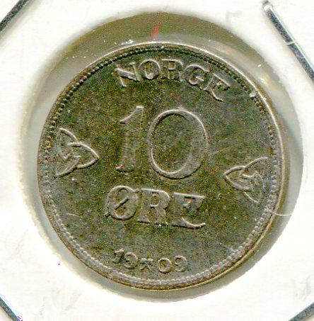 NORWAY 1909 10 ORE (03)