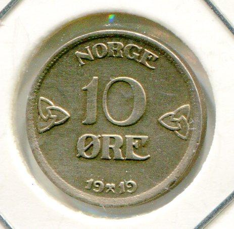 NORWAY 1919 10 ORE