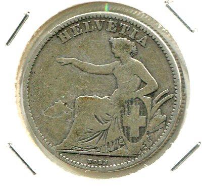 SWISS 1860 2 FRANCS