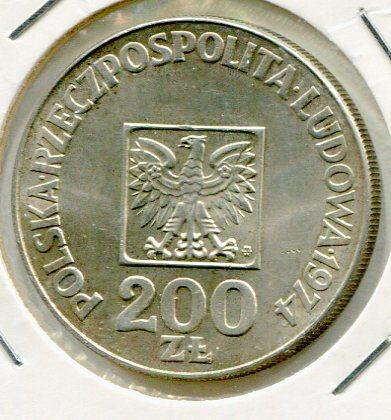 POLAND 1974 200 ZLOTY