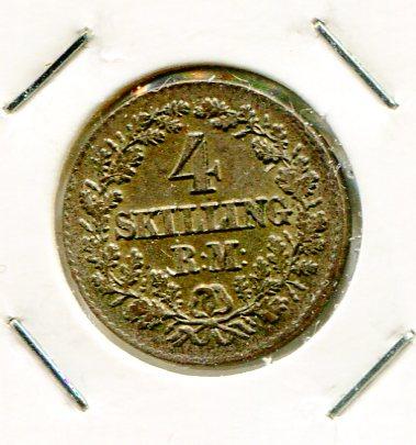 DENMARK 1871CS 4 SKILLING