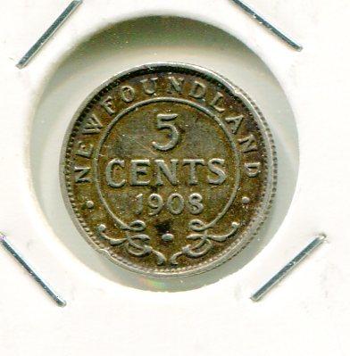 NEWFOUNDLAND 1908 5 CENTS