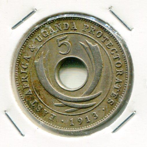 E.AFRICA 1913H 5 CENTS