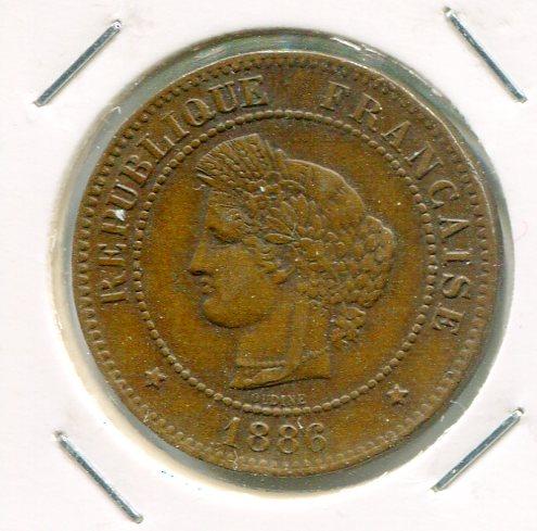 FRANCE 1886A 5 CENTS