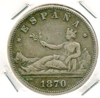 SPAIN 1870 (73) 2 PESETAS