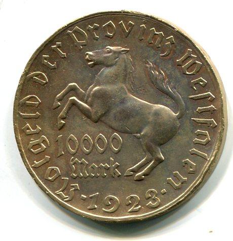 GERMANY WEST PHALIA 10,000 MARKS 1923