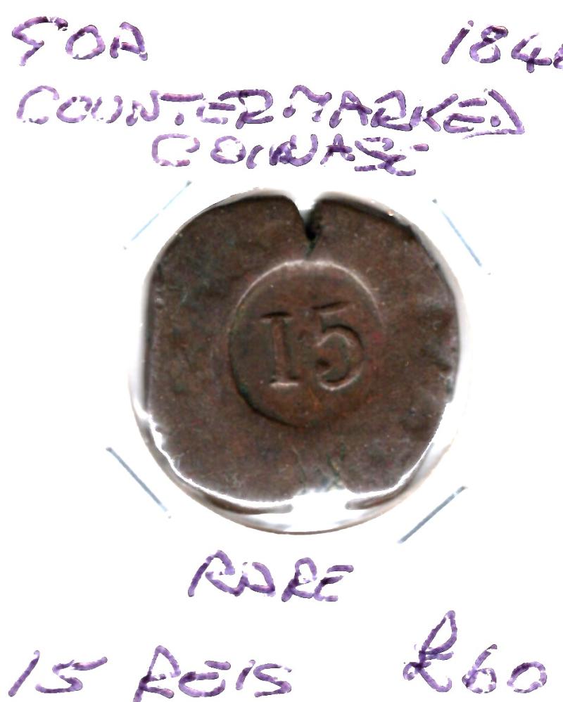GOA INDIA 1846 C/MARKED COINAGE RARE