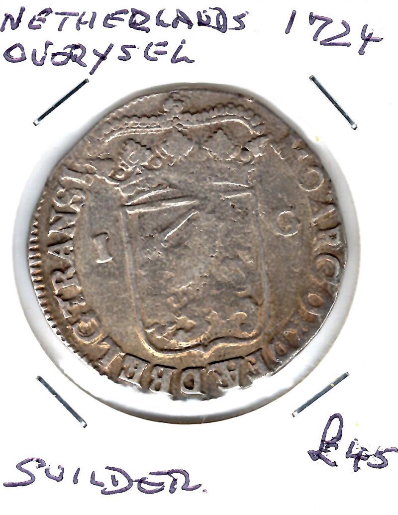 NETHERLANDS OVERYSEL 1724 GUILDER