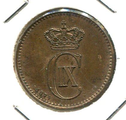 DENMARK 1874 2 ORE