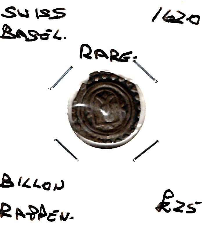 SWISS BASEL 1620 BILLON RAPPEN RARE