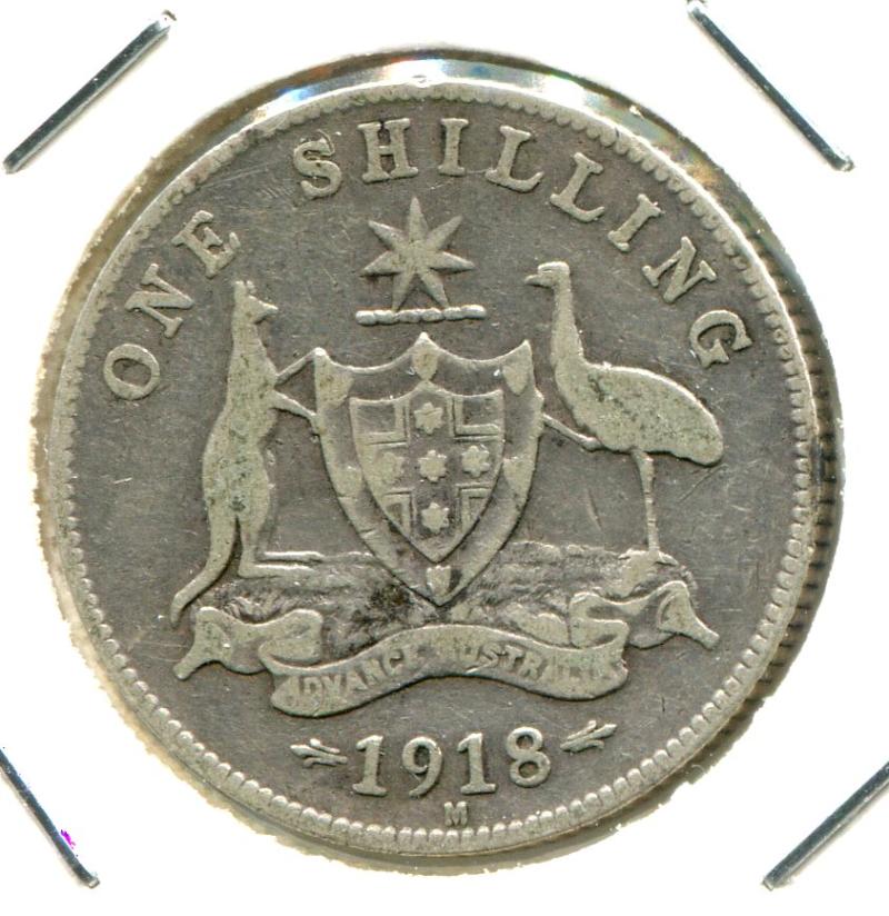 AUSTRALIA 1918M SHILLING 'SCARCE'