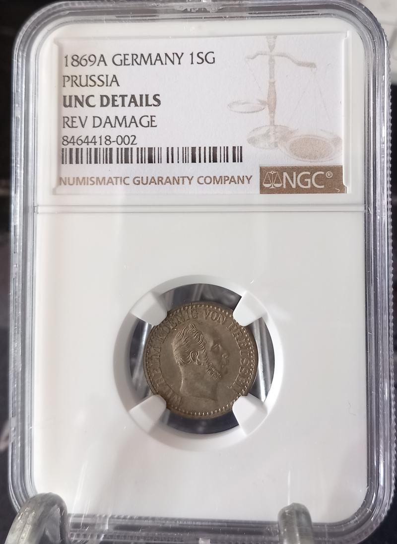 GERMANY PRUSSIA 1869A 1 GROSCHEN SLABBED