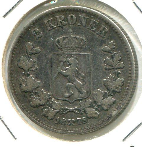 NORWAY 1878 2 KRONER