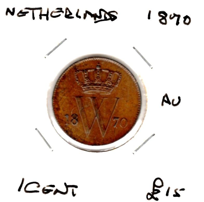 NETHERLANDS 1870 CENT