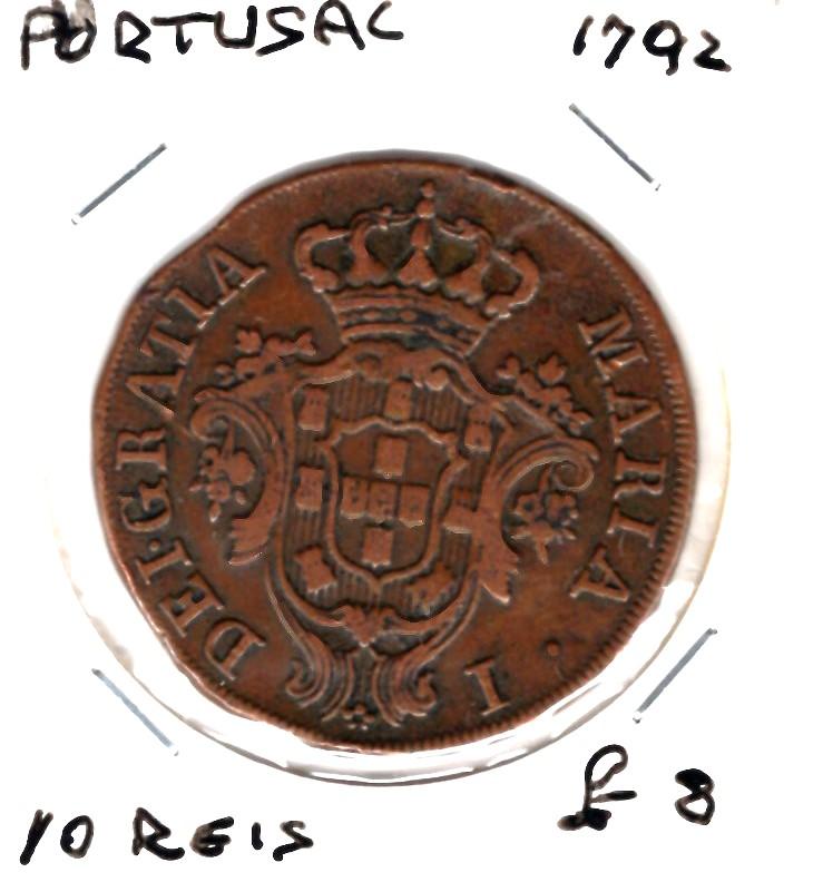 PORTUGAL 1792 10 REIS