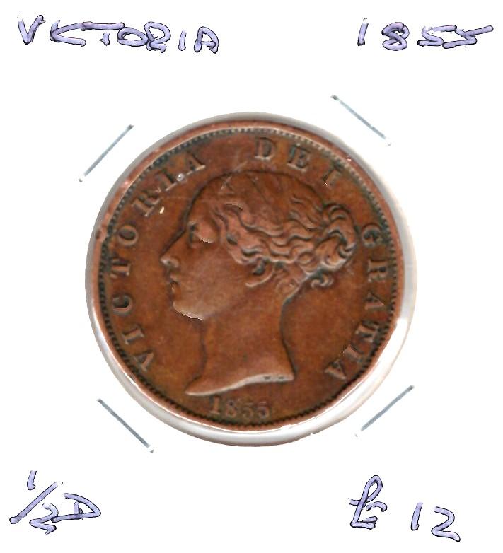 GB 1855 1/2 PENNY