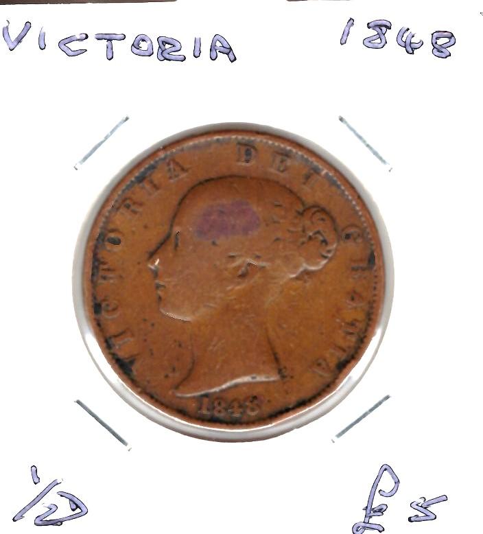 GB 1848 1/2 PENNY