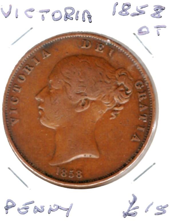 GB 1858 OT PENNY