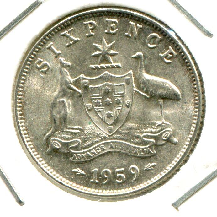 AUSTRALIA 1959 SIXPENCE