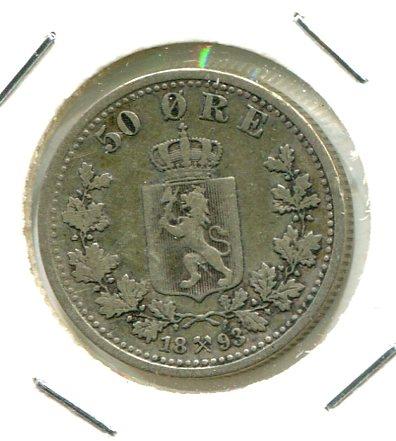 NORWAY 1893 50 ORE