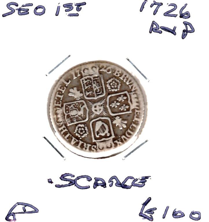 GB 1726 GEORGE 1st 6D SCARCE R & P