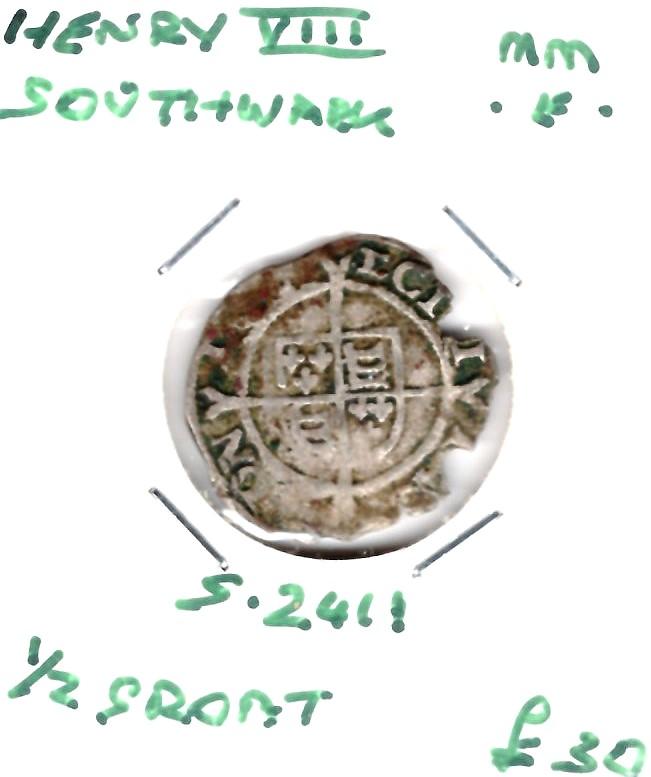 GB ND HENRY VIII 1/2 GROAT