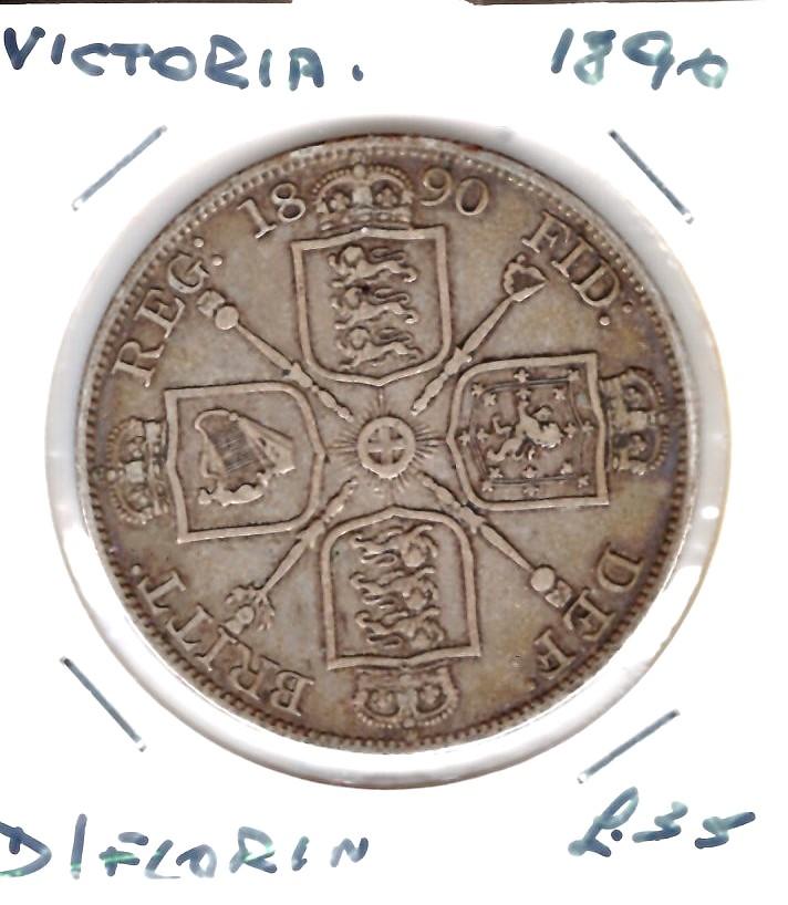 GB 1890 DOUBLE FLORIN