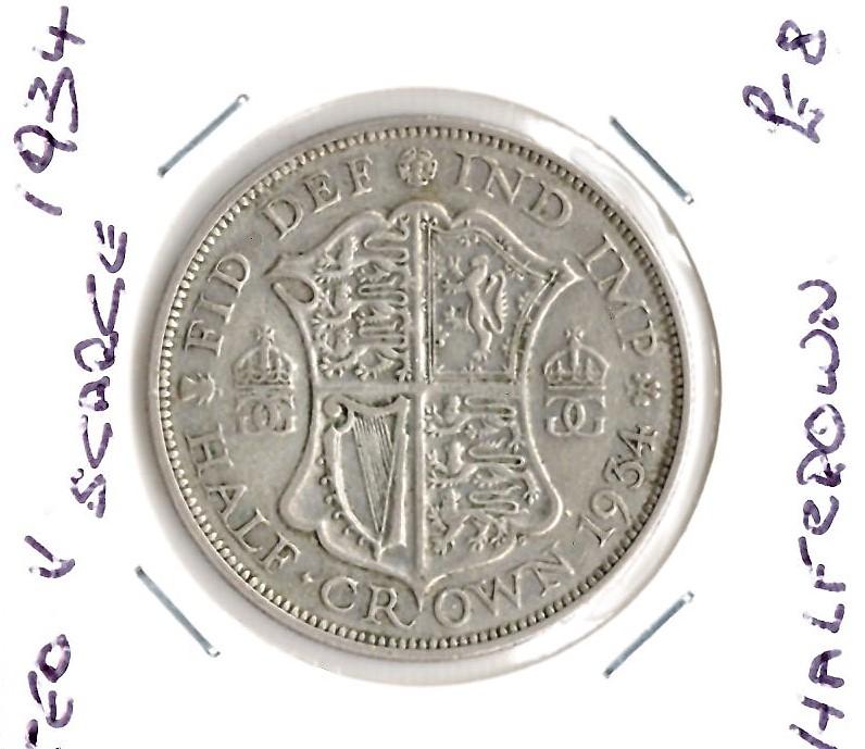 GB 1934 1/2 CROWN SCARCE
