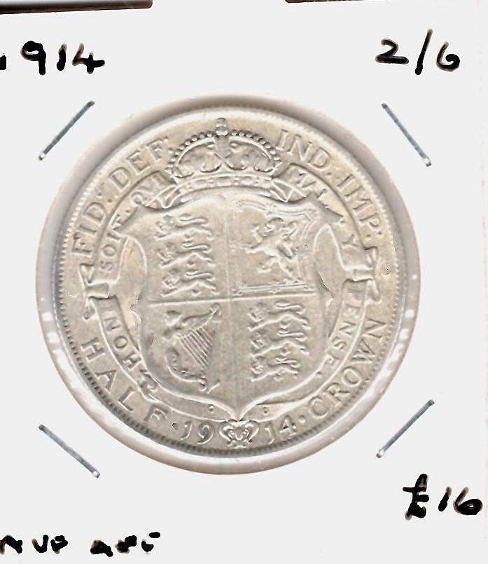 GB 1914 1/2 CROWN